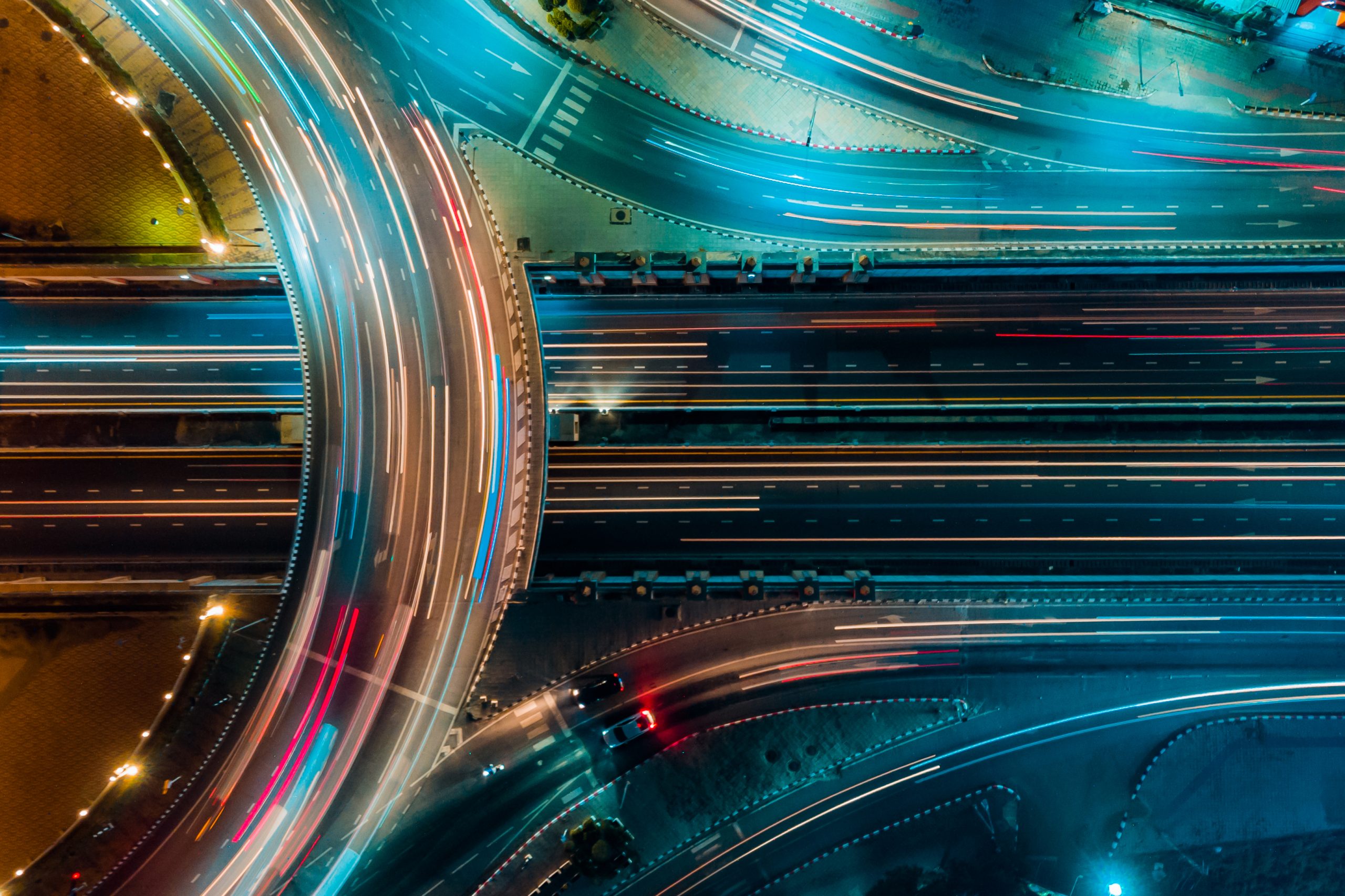 aerial view of traffic lights in Bangkok Thailand