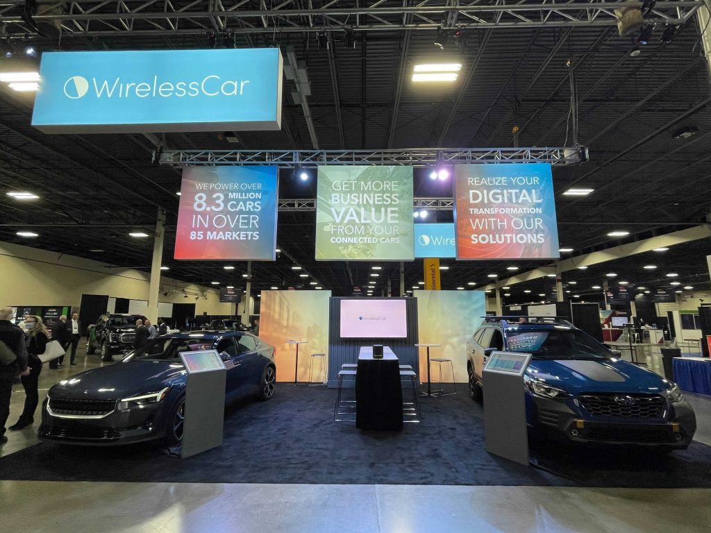 WirelessCar ATW booth 2021 WirelessCar booth at Automotive Tech Week 2021