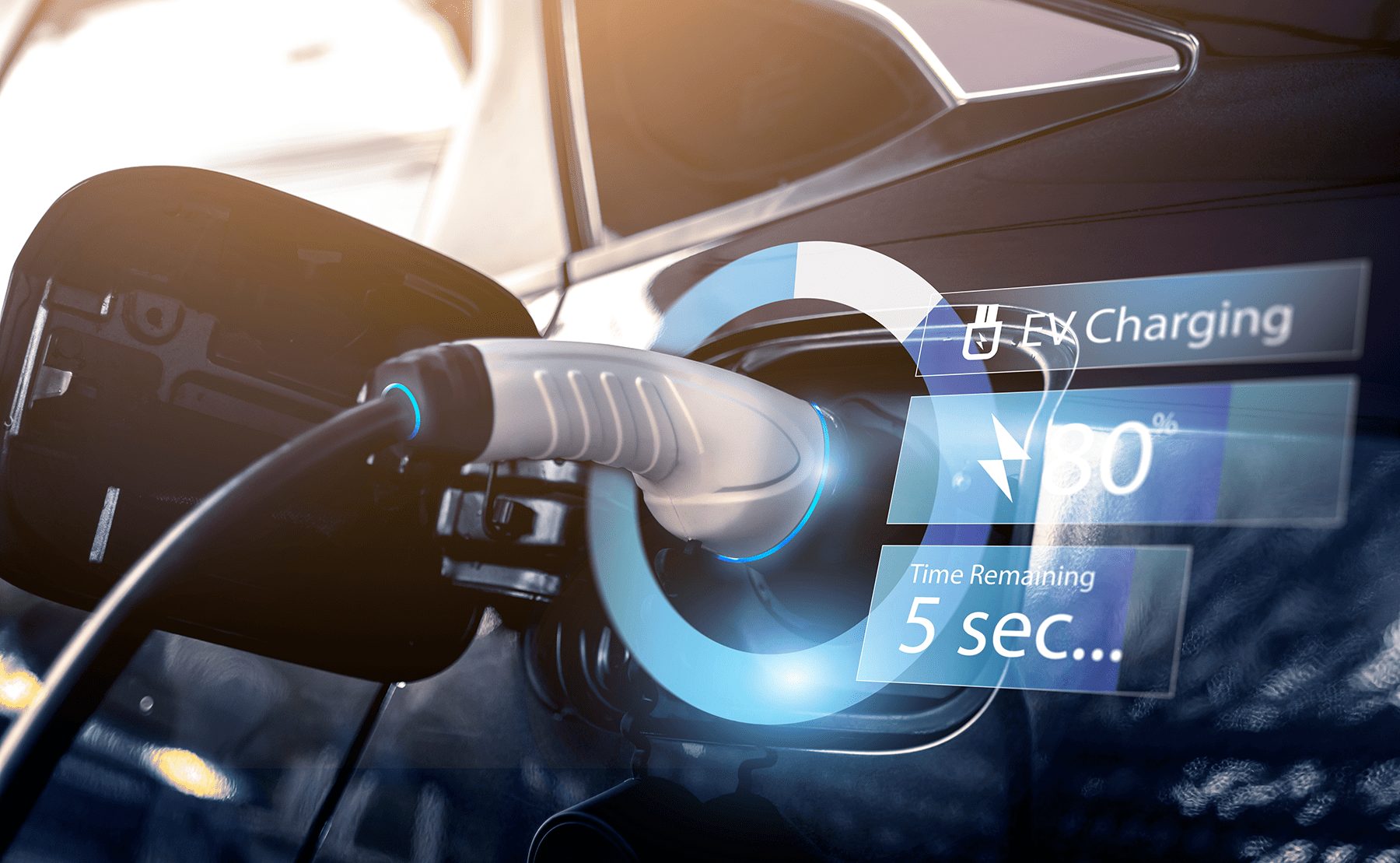 an electric vehicle charging with data