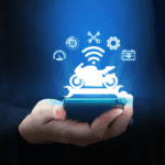 Smart motorcycle app concept featuring Motorcycle App-Connect: an intelligent mobile app designed for seamless motorcycle management and service alerts.